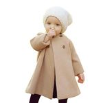 Xfglck Toddler Baby Girls Coats Cloak Button Jacket Outerwear Fall Winter Clothes (Khaki, 0-6 Months)