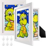 Tearstone Kids Art Frame, 2 Packs Artwork Picture Frames for Children, 8.7x11.8” Front Opening Kids Display Changeable Storage Frame Holds 150 Pcs for Children Art Projects, School, Home and Office