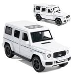 Wembley Pull Back Car Toy Die-cast Model Car 1:32 Scale Metal Car Pull Back Toy Vehicle with Openable Doors & Light Engine Sound Realistic Collectible Car Boys Kids 3+ Years & Above – White