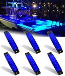 Shangyuan Interior Marine Strip Lights, 6 Led Utility Strips, Marine Led Strip, White Led Courtesy Light, 12v Led Marine Light, Marine Interior Lights, Boat Interior Led Lights, Blue, 6PCS