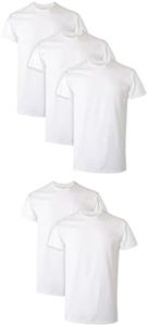 Hanes Men's Moisture-Wicking Crewneck Performance Undershirt, 5-Pack, White, Small