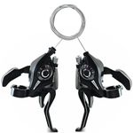 Aresvns Bike Gear Shifter, 3x7 21 Speed Bicycle Brake Levers Shifter Combination Set with Gear Indicator and Brake Cables for Moutain Bike, Road Bike, City Bikes Racing Bikes Folding Bikes