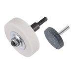 uxcell Mounted Grinding Stone 1.5-inch & 3-inch Dia White Corundum Grinding Wheel Polishing Head for Rotary Tool, 1/4 & 1/3 Shank