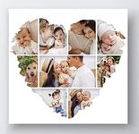 Edenpack Personalised Collage Canvas Photo Prints with Your Family Pets Kids Framed Birthday Christmas Anniversary Wedding Custom Picture Valentine Gifts for Couples (Custom Design 1, 16''x16'')