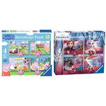 Ravensburger Peppa Pig 4 in Box (12, 16, 20, 24 Pieces) Jigsaw Puzzles for Kids Age 3 Years Up & Disney Frozen 2-4 in Box (12, 16, 20, 24 Pieces) Jigsaw Puzzles for Kids Age 3 Years Up