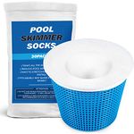 20-Pack of Pool Skimmer Socks, Filter Savers for Filters, Baskets, and Skimmers - The Ideal Sock/Net/Saver to Protect Your Inground or Above Ground Pool