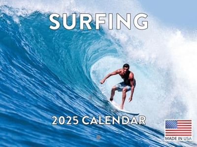 Surfing Calendar 2025 Wall Calendar Waves Monthly Wall Calender 12 Month | Made In The USA