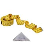 1 Pack Tape Measure, Wisdompro 120 inch 300cm Soft Measuring Tape for Sewing Tailor Cloth, Body Measurement - Indexed in Metric Standard Units, Convenient 0.75 inch Wide PVC Fiberglass Cloth - Yellow