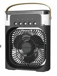 Portable Air Cooler, USB Mini Desk Fan with 3 Speeds 7-Colour LED Light, Cordless Air Conditioner, 600ML Water Tank & Handle – Quiet Evaporative Cooler for Home, Office, Outdoor (Black)