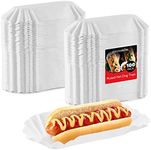 Stock Your Home Fluted Hot Dog Trays 6” Fluted Paper Hot Dog Liners - Disposable White Hot Dog Wrappers - Rectangular Food Trays for to-Go Orders, Takeout, Concessions Stands, Festivals