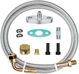 Turbo Oil Feed Line Kit Compatible with T3 T4 T60 T61 T70 1/8 PNT 90 Degree 41'' Universal Turbocharger 4AN Braided Stainless Steel Oil Feed Line with 1/8 NPT Fitting