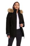 Alpine North Women’s Vegan Down Parka with Faux Fur Hood - Insulated, Water-Repellent, Winter Coat, Jacket For Women (Black, Medium)