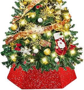 Christmas Tree Box Collar Fabric Square Skirt for Artificial Trees Christmas Holiday Home Decor Xmas Tree Ring for Decorations Plaid Stand Cover