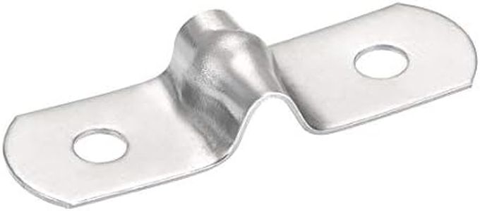 uxcell 5mm(0.2") Rigid Pipe Strap, 2 Holes Tube Strap 201 Stainless Steel Tension Tube Clip Clamp 16pcs