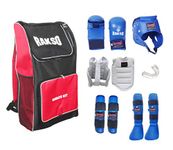 Rakso Karate Kit (Set of 6Pieces) Hand Gloves, Head Guard, Chest Guard, Shin Guard, Arm Guard, Bag