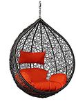 Flying Arrow Outdoor Furniture Single Seater Swing, Beautiful Swing Without Stand (Black/Orange)