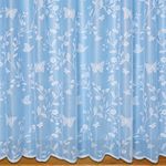 John Aird Butterfly Net Curtain White - Width Sold By The Metre - Drop: 48" (122cm)