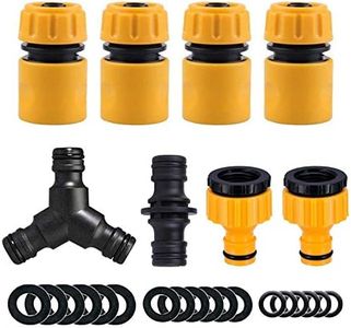 Topways® Hose Connectors Fitting Set, Including Hose End Quick Connector, 2in1 Threaded Tap Connector, Double Male Snap Connector, Hose Y Splitter Connector, Hose Washer & O Rings Spares Kit