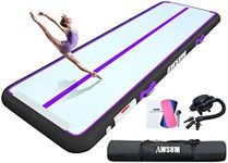 AWSUM Gymnastics Mat 10ft 13ft 16ft 20ft 23ft inflatable Tumble Track mats 4/8 inches Thick tumbling mat with Electric Pump for Home/Gym/Purple