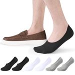 Closemate Mens Trainer Socks 6 Pairs Black No Show Invisible Socks for Women Ladies Low Cut Cotton Socks with Non-Slip Silicone Stripes(2Black2White2Grey, Size M)