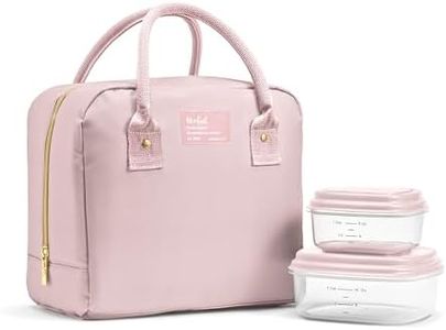 Fit & Fresh Bloomington Lunch Bag for Women - Insulated Large Lunch Box for Work with Containers, Leak-Resistant, Stain-Resistant, Zipper Closure, Mauve