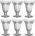 6 Ounce Glass Tulip Sundae Cup and Ice Cream Dessert Cup,Soda Glass Set of 6 Pack