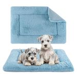 Vetasac Dog Bed Mat, Dog Crate Pad Reversible,Soft Kennel Pad, Washable Dog Crate Mat (Cool and Warm),Pet Sleeping Mattress for Small Medium Dogs XB009 (24''x18'',Blue)