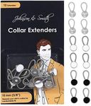 Mixed Pack Metal Collar Extenders by Johnson & Smith – Stretch Neck Extender for 1/2 Size Expansion of Men Dress Shirts, 12 Pack, 3/8"