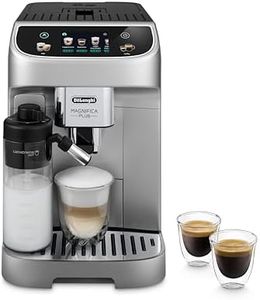 De'Longhi Magnifica Plus Fully Automatic Coffee Machine ECAM320.70.SB, LatteCrema Hot Milk System, Full-Touch Color Display, Easy to Clean, 1450W, Silver/Black