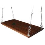 Riyo Moda Teak Wood 2 Seater Hanging Swing Set For Indoor And Balcony Use Polyurethane Coated Jhula With 150 Kg Human Weight Capacity Ideal For Home Patio Or Balcony Walnut Brown Color - 48 Inch