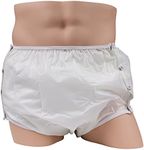 LeakMaster Adult Snap-On Vinyl Waterproof Pants - Soft, Quiet, Adult Plastic Pants. Generous Cut/Fit for Use with Cloth or Disposable Diapers - Size: X-Small Fits 26-30 Inches