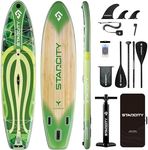 STARCITY 11'6"*34"*6" Stand Up Paddle Board,Inflatable Paddle Boards for Adults w/a Simple and Non Slip Design, Moderate Length and Easy Operation, Suitable for Adults Green.