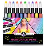 Original Stationery Hair Chalk Pens, 10-Piece Temporary Hair Chalk Colours Kit, Amazing Hair Colouring Set for Girls and Great Gift Idea for Kids