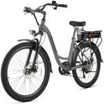 ANCHEER 26" Electric Bike, City Ebike Cruiser with Removable 12.5Ah Battery Integrated in Rear Frame 35 Miles Range Dual Disc Brakes