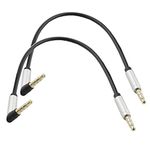 Seadream 2Pack 8 inch 4-Pole 3.5mm Male Right Angle to 3.5mm Straight Male Stereo Audio Cable Headset Extension Cable Replacement for Beats Dr. Dre Studio iPhone,M to M Audio Cable,Premium Quality Cable Black