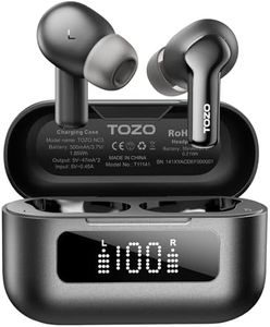 TOZO NC3 Hybrid Active Noise Cancelling Wireless Earbuds, 6 Mics ENC Clear Call, 55H Long Playtime, 32 Preset EQs via APP, Bluetooth 5.3 Headset, IPX8 Waterproof, in-Ear Headphones with LED Display