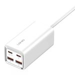 T Teclusive 65W Gan Super Fast Charging 4 Ports Type C USB Charger Compatible for iPhone 14 13 12 Pro Max/iPad MacBook Air Pro and S22 S23 Ultra | QC 4+ PD Multi Port USB C Travel Adapter