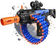 SOFITEN Electric Automatic Toy Gun with Scope Toy Blaster with 30-Dart Rotating Drum and 100 Foam Darts Outdoor Shooting Games Toys Gun Birthday for Teen Boys & Girls Adults