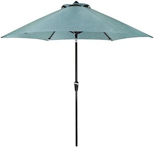 Hanover Lavallette 9 ft. Outdoor Umbrella, UV and Weather Resistant PVC Canopy, Durable Aluminum Frame, Open/Close Pole Crank, Pivot Feature, Built-in Ties, Patio Umbrella in Blue