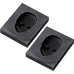 Cholemy 2 Pcs Skull Graphite Casting Ingot Molds 3D Metal Casting Molds Smelting Graphite Mold Jewelry Casting Tools Crucible Mold for Gold Silver Aluminum Copper Brass