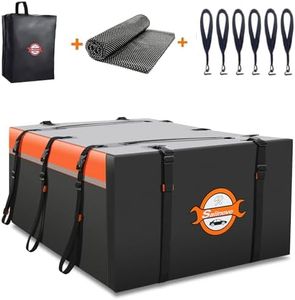 Sailnovo Coffre de Toit de Voiture Pliable 21 Pieds Cubes, avec Tapis antidérapant, 6 Crochets de Porte, en PVC 1000D, pour Voiture avec/sans Barre transversale, Coffre de Toit (Orange)