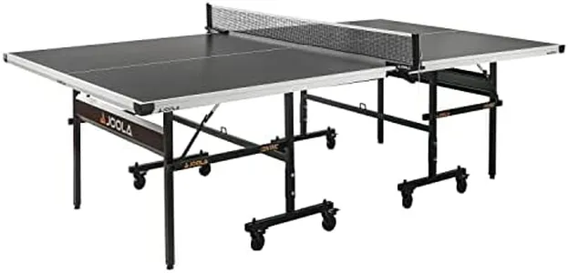 JOOLA Centric - Professional Table Tennis Table with Quick Clamp Ping Pong Net and Post Set - 10 Minute Easy Assembly - Foldable Ping Pong Table with Single Player Playback Mode