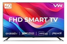 VW 101 cm (40 inches) Playwall Frameless Series Full HD Android Smart LED TV VW40F2 (Black)