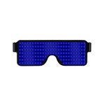 LED Glow Glasse, Nightclub Glow Flashing Sunglasses Eyewear, USB Rechargeable LED Luminous Glasses, Multi-Purpose Light Up Party Glasses Display Screen Neon Party Supplies for Kids Men Women(Blue)