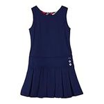 BIENZOE Girl's Stretchy Pleated Hem School Uniforms Jumper Navy 12