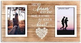 VILIGHT Long Distance Relationships Gifts for Couples - Long Distance Friends and Sisters Gifts - Together Forever Picture Frame - Holds 2 4x6 Photos