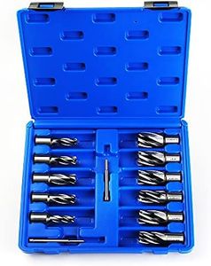 OSCARBIDE Annular Cutter Set 13pcs 3/4"Weldon Shank 1"Cutting Depth and 7/16 to 1-1/16 inch Cutting Diameter Mag Drill Bits for Magnetic Drill Press with 2 pcs Pilot Pins