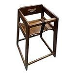 Wooden High Chair, 20" inch Baby Dining Chair with Harness, Wide Base (Walnut Brown) - 1016310 - Intexca