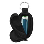 Beautyflier Asthma Inhaler Case Holder Travel Handy Mini Bag for Adults and Kids, Does Not Include Inhaler (Black)