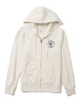 American Eagle Men Graphic Zip-Up Hoodie, Cream, M